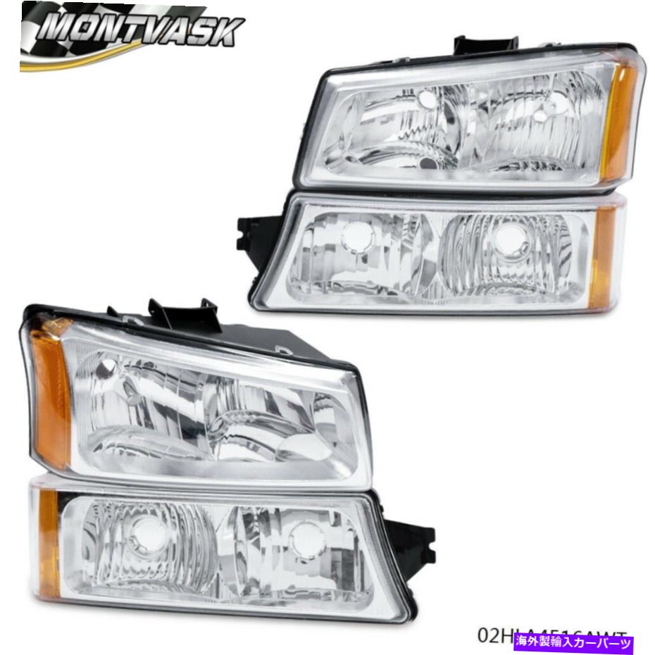 USヘッドライト 2003-2006のためのクリアクロムヘッドライト+アンバーシグナルバンパーランプシービーシルバード Clear Chrome Headlights+ Amber Signal Bumper Lamps For 2003-2006 Chevy Silverado