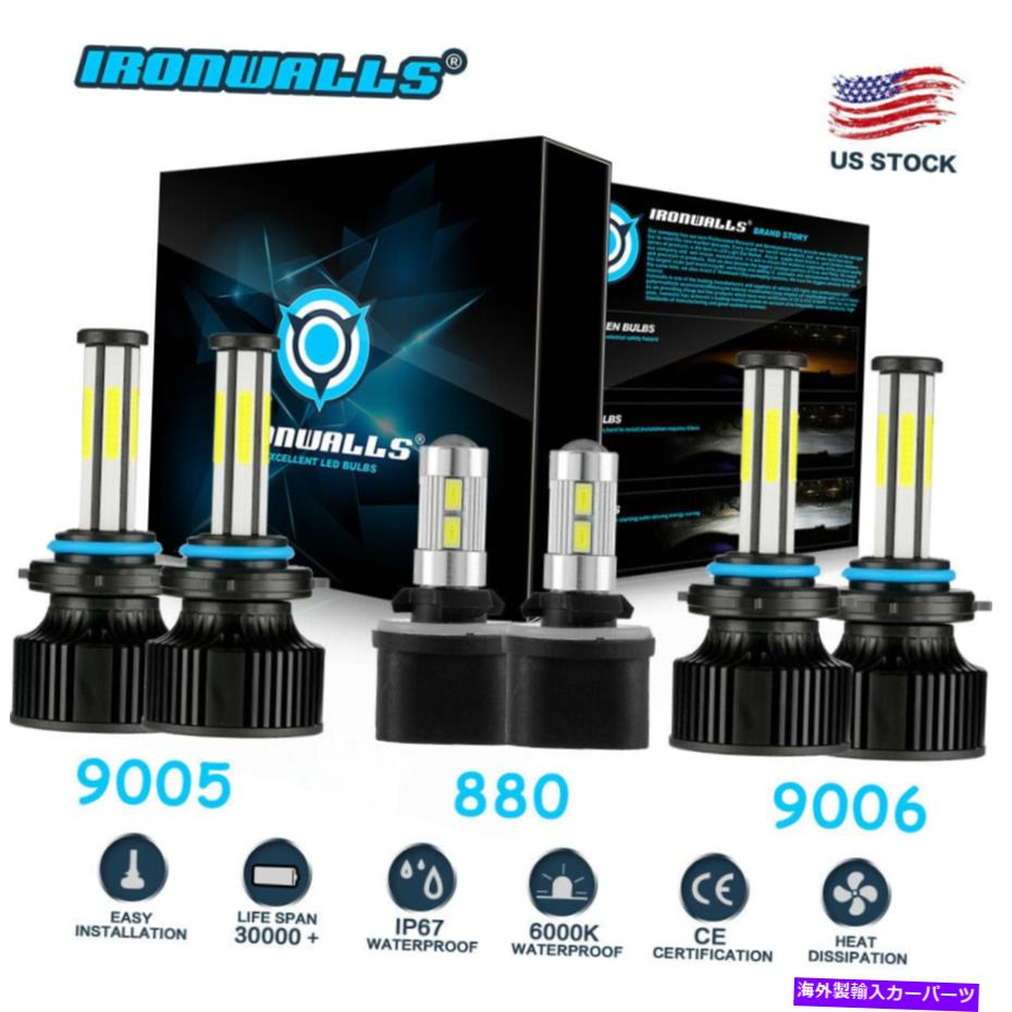 USヘッドライト 日産TITAN 2004-2015 6側LEDヘッドライト高ロービーム+フォグランプ電球 For Nissan Titan 2004-2015 6-Sides LED Headlights High Low Beam +Fog Lamps Bulbs