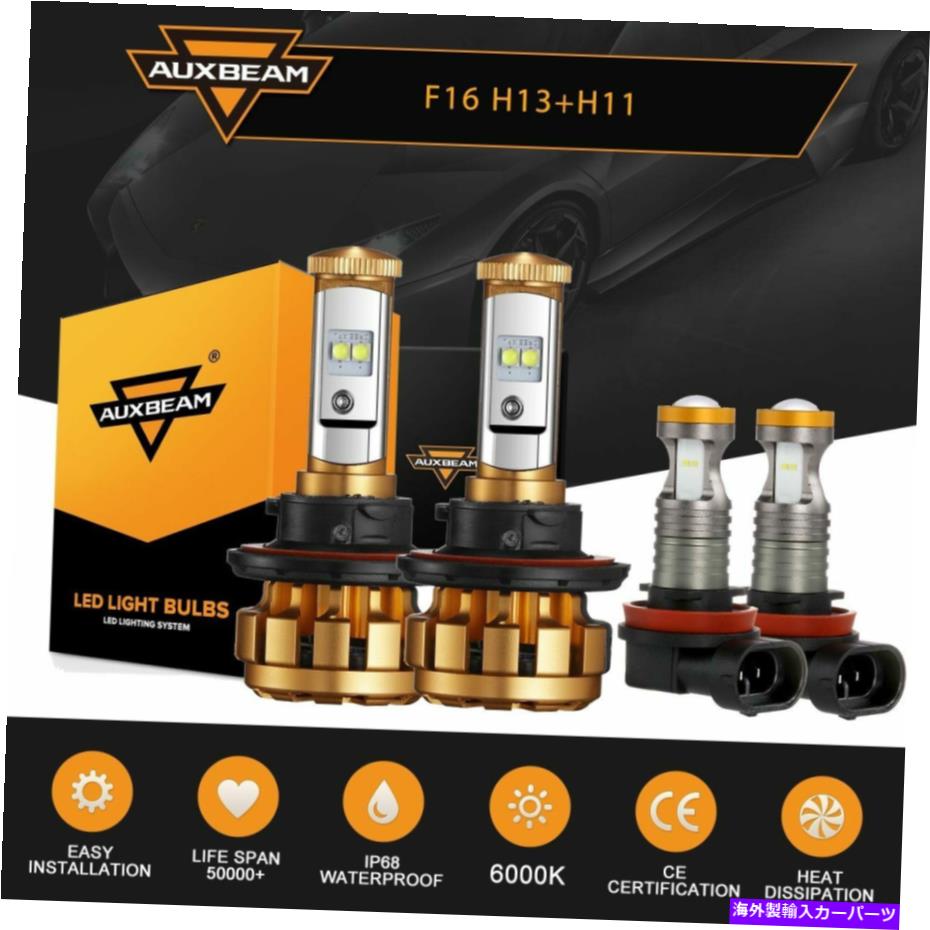 USヘッドライト 4ピースH13 LEDヘッドライト高ロービーム+ H11霧電球のためのJeep Renegade 2015-2020 4Pcs H13 LED Headlight High Low Beam+ H11 Fog Bulb For Jeep Renegade 2015-2020