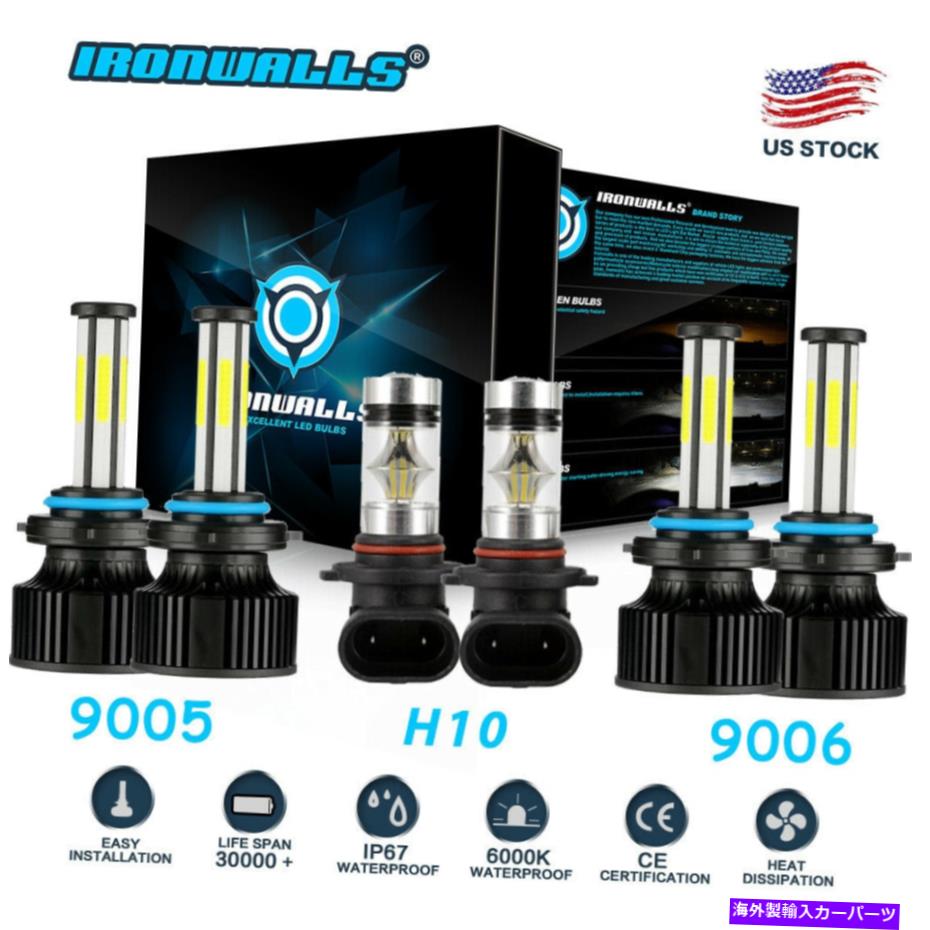 USヘッドライト Chevy Silverado 1500 2500 HD 2003-2006 6サイドLEDヘッドライト+霧電球 For Chevy Silverado 1500 2500 HD 2003-2006 6SIDE LED Headlight + Fog Light Bulbs