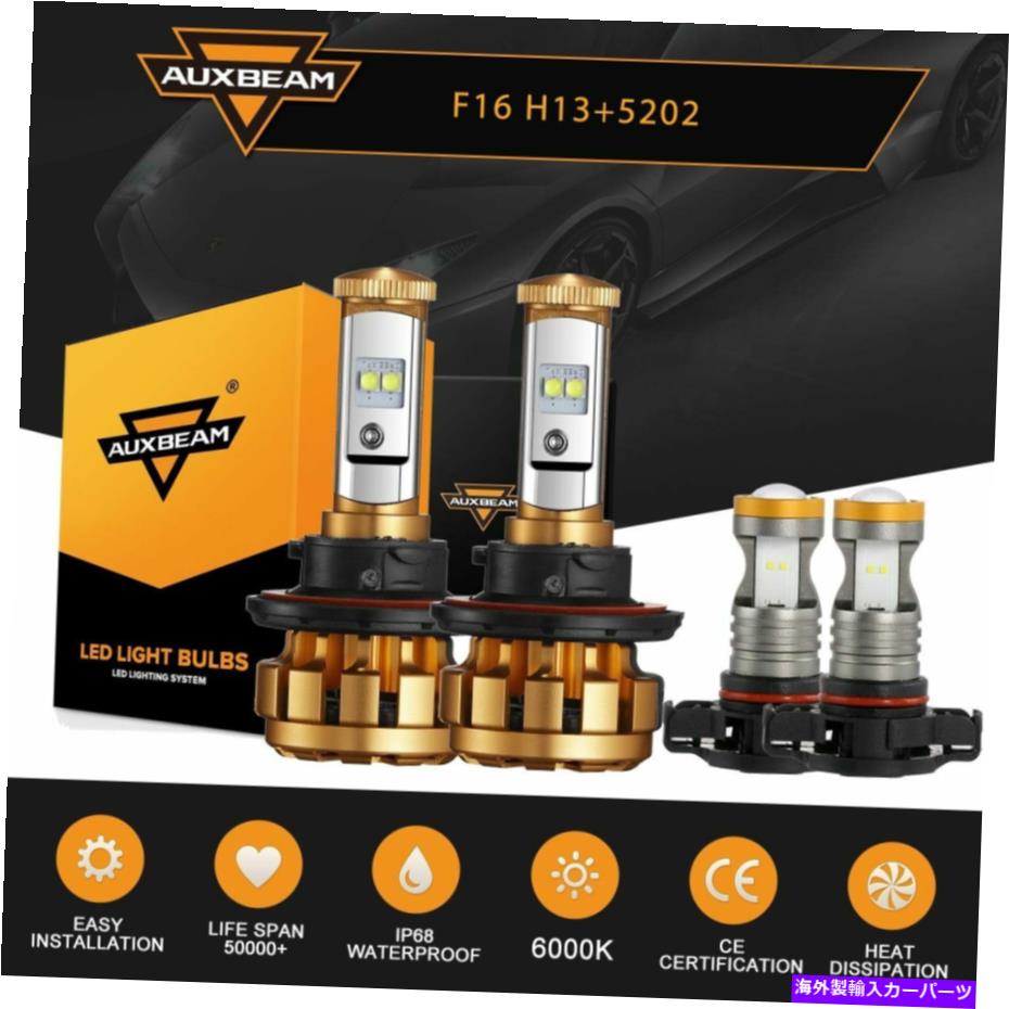 USヘッドライト 2010-2013シボレーカマロコンボH13 LEDヘッドライト5202フォブライトバルブ6000K For 2010-2013 Chevrolet Camaro Combo H13 LED Headlight 5202 Foglight Bulbs 6000K