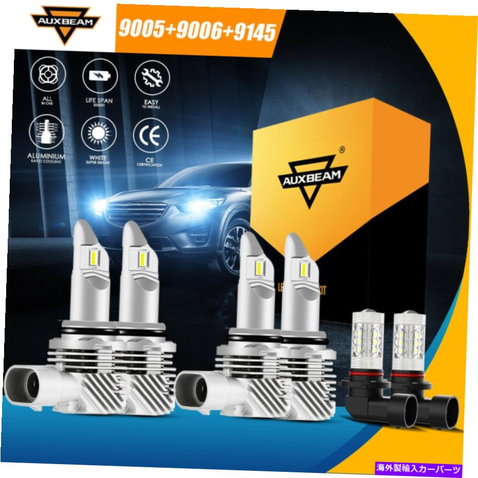 USヘッドライト Chevy Silverado 1500 2500 2003-2006 AuxBeam LEDヘッドライトフォグライト6K For Chevy Silverado 1500 2500 3500 2003-2006 AUXBEAM LED Headlight Fog Light 6K