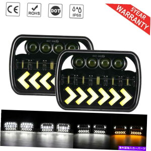 USヘッドライト AUXBeam 7x6 "LEDヘッドライト矢印Chevy Express 1500 2500 3500 AUXBEAM 7x6" LED Headlights Arrow Turn Signal For Chevy Express 1500 2500 3500