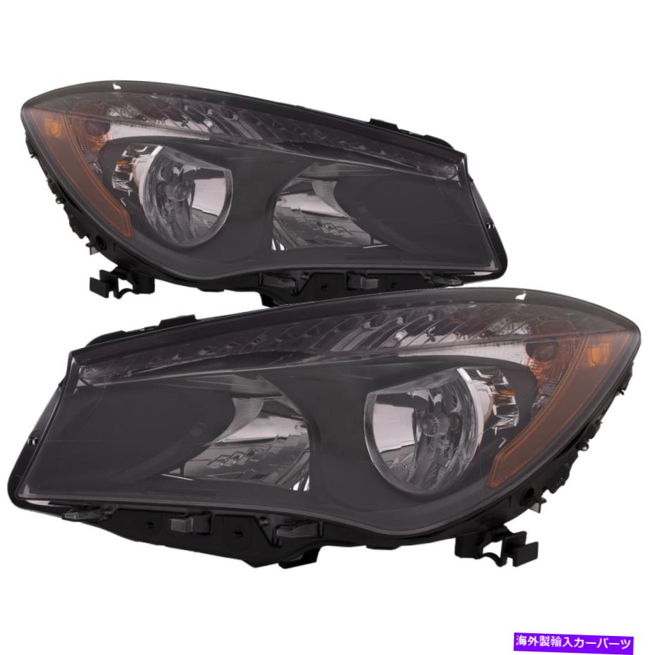 USヘッドライト 2014-2019メルセデスベンツCLA250 / CLA45 AMG用ヘッドライトセットハロゲンブラック Headlight Set Halogen Black For 2014-2019 Mercedes Benz CLA250/CLA45 AMG