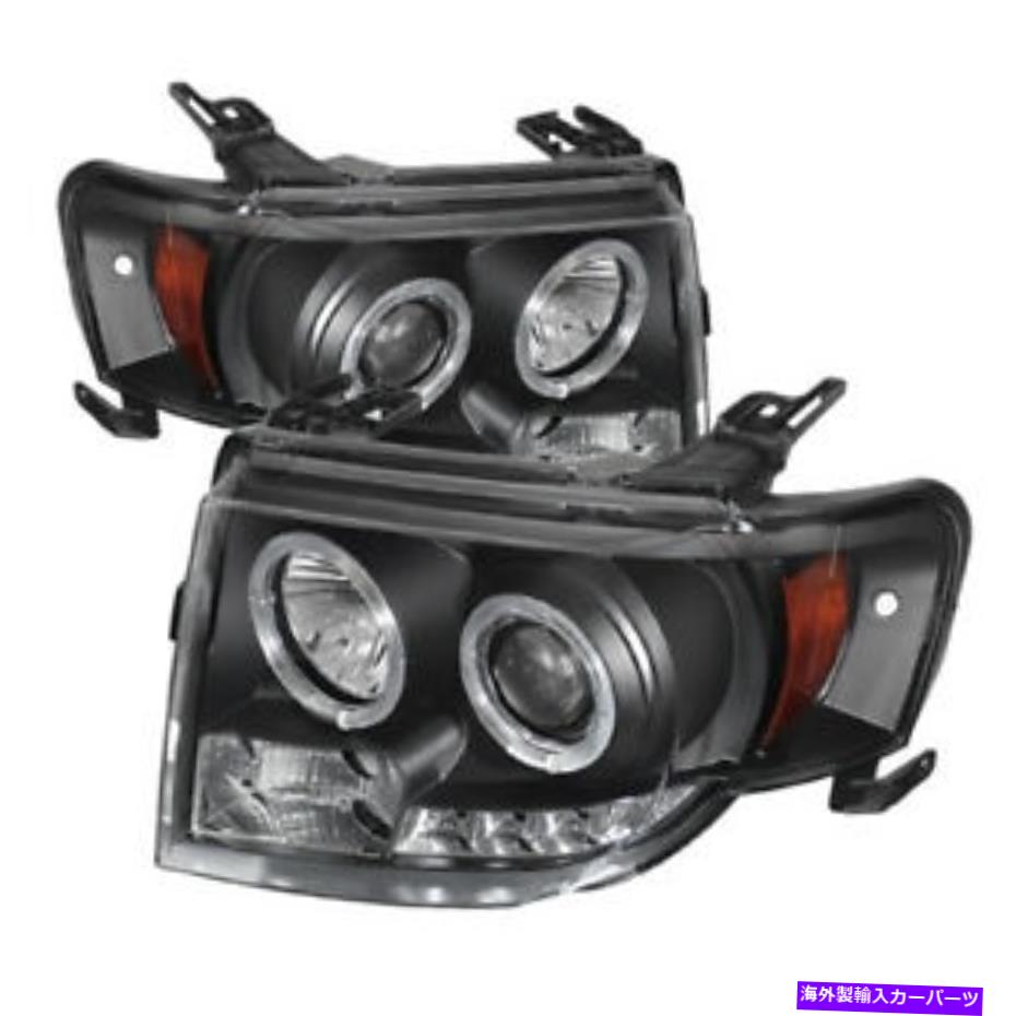 USإåɥ饤 ե08-12ץ֥åǥ奢ϥLEDץإåɥ饤ȥ2WD 4WDϥ Ford 08-12 Escape Black Dual Halo LED Projector Headlights Lamp 2WD 4WD HYBIRD