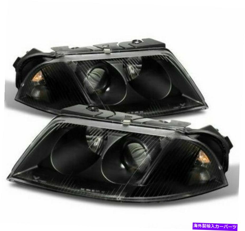 USヘッドライト 2001~2005 VW Passatブラックハウジングヘッドライトヘッドランプ右+左セットペア For ..