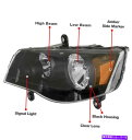 USヘッドライト 11-19 Dodge Grand CaravanブラックハロゲンヘッドライトW / Blue LED DRL信号+ HID For 11-1...