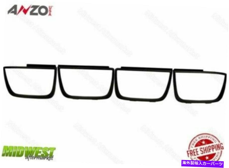 USテールライト Anzo 4pcフラットブラックテールライトベゼルフィット2010-2013シボレーカマロ Anzo 4Pc Flat Black Tail Light Bezels Fits 2010-2013 Chevrolet Camaro