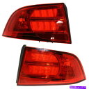 USテールライト 2004-2006 Acura TLレッドレンズ2ピース用ハロゲンテールライトセット Halogen Tail Light Set For 2004-2006 Acura TL Red Lens 2Pcs