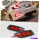 USテールライト Honda Civic Lamborghini Lamp 2019 2020 LED反射鏡バンパーテールブレーキライト FOR HONDA CIVIC LAMBORGHINI LAMP 2019 2020 LED REFLECTOR BUMPER TAIL BRAKE LIGHT(2)