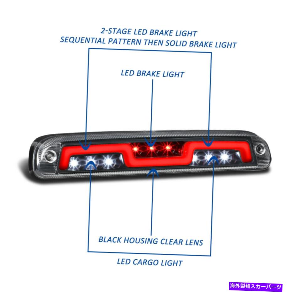 USテールライト 99-16フォードF250-550クローム2ステージシーケンシャルLED 3RD第3ブレーキライトランプ用 For 99-16 Ford F250-550 Chrome 2-Stage Sequential LED 3rd Third Brake Light Lamp【並行輸入品】