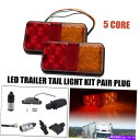 USテールライト LED 2W車のトラックのトレーラーテールライトキットペアプラグ5コアワイヤキャラバンボートUTE LED 2W CAR TRUCK TRAILER TAIL LIGHT KIT PAIR PLUG 5 CORE WIRE CARAVAN BOAT UTE