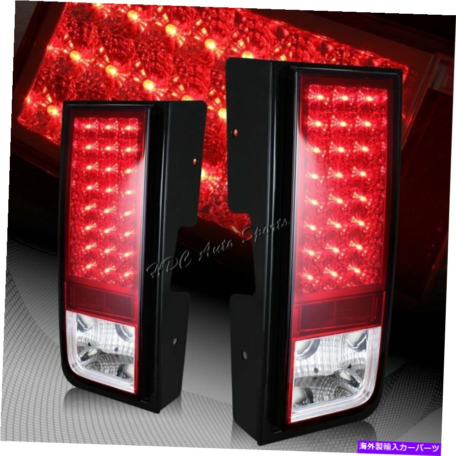 USテールライト Hummer H2クロム赤/クリアレンズフルLEDリアブレーキテールライトランプペア For Hummer H2 Chrome Red/Clear Lens Full LED Rear Brake Tail Lights Lamp Pair