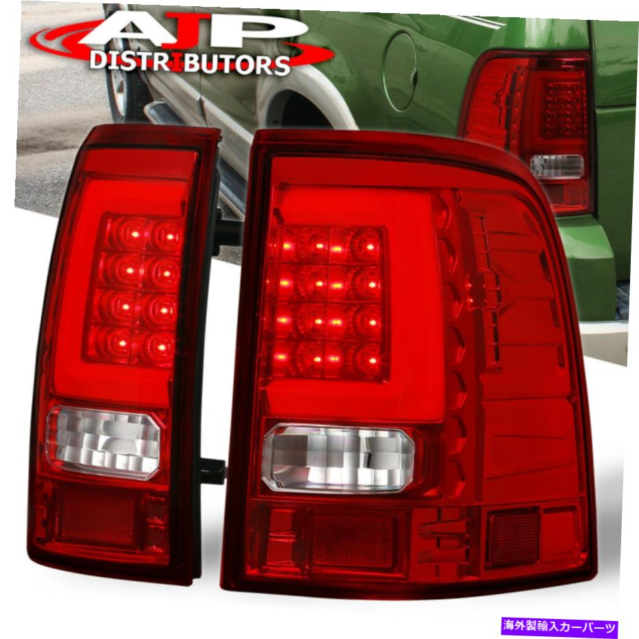 USテールライト 2002-2005フォードエクスプローラのための赤いレンズチューブLEDストップテールライトランプLH RHペア Red Lens Tube LED Stop Tail Lights Lamps LH RH Pair For 2002-2005 Ford Explorer