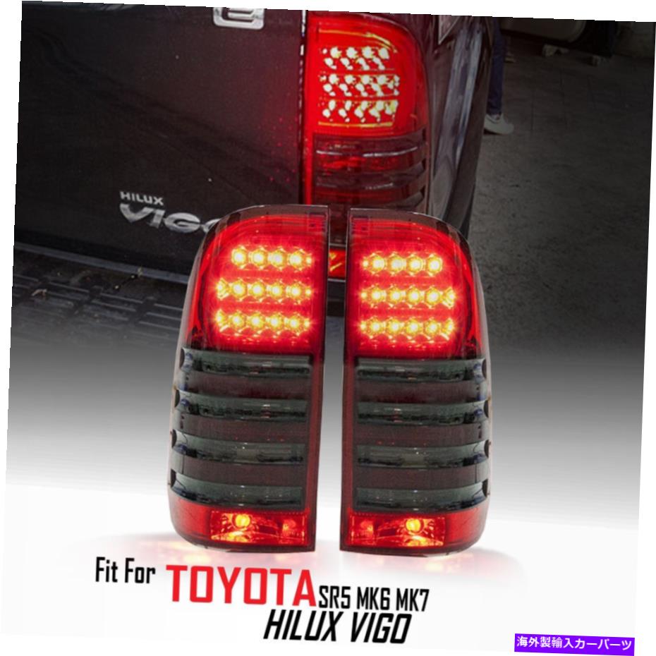 USテールライト Toyota Hilux Vigo SR5 MK6 MK11 2005-2014用LEDレッドブラックテールライトランプ LED RED BLACK TAIL LIGHT LAMP FOR TOYOTA HILUX VIGO SR5 MK6 MK11 2005-2014