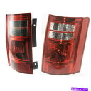 USテールライト 2008-2010のためのハロゲンテールライトセットDodge Grand Caravanクリア/レッドW /球根2pcs Halogen T...