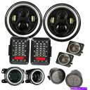 USテールライト ジープ・ラングラーJK 07-17 7 "LEDヘッドライトDRLフォグランターンフェンダーテールライトコンボ For Jeep Wrangler JK 07-17 7"LED Headlights DRL Fog Turn Fender Tail Light Combo