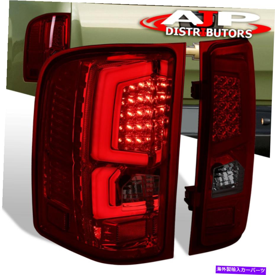 USテールライト 07-13 Silverado 1500直接交換用LEDブレーキテールライトランプスモークレッド 07-13 Silverado 1500 Direct Replacement LED Brake Tail Lights Lamps Smoked Red