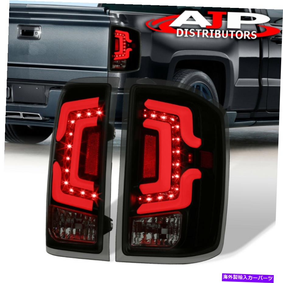 USテールライト 2014-2018 Silverado 1500 2500HDのための黒い煙の管はテールライトランプを導きました Black Smoke Tube LED Tail Lights Lamp For 2014-2018 Silverado 1500 2500HD 3500HD
