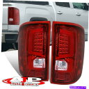USテールライト 赤いレンズLEDバーDRLチューブテールライトブレーキランプのペア2014-2018 GMCシエラ Red Lens LED Bar DRL Tube Tail Lights Brake Lamps Pair For 2014-2018 GMC Sierra(2)
