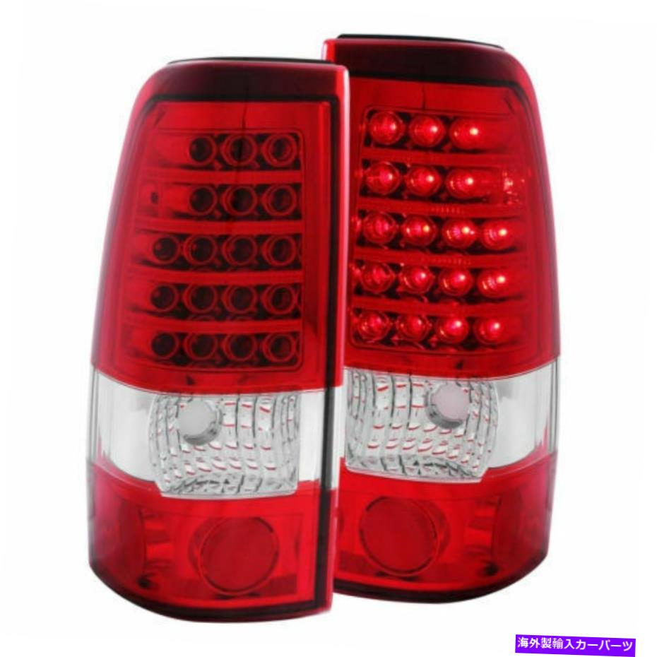 USテールライト Anzo 311010赤いクリアレンズLEDテールライトはシボレーシルバラードとGMCシエララ Anzo 311010 Red Clear Lens Led Tail Lights for Chevy Silverado and GMC Sierra