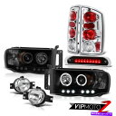 USテールライト 2002-2005 RAM V8デュアルハローヘッドライトブレーキテールライト霧ライト3番目の貨物LED 2002-2005 Ram V8 D...
