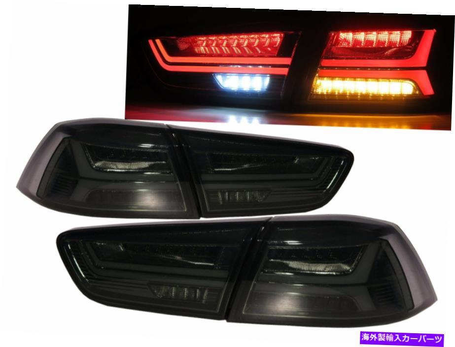 USơ饤 Lancer EVO X 10 MK10 08-16A6 Look LEDơꥢ饤ȥ⡼ϻɩ LANCER EVO X 10 MK10 08-16 Sedan A6Look LED Tail Rear Light Smoke for Mitsubishi