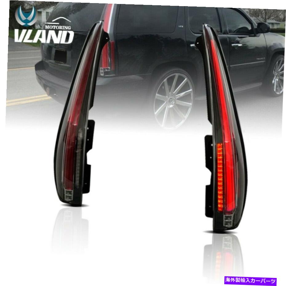 USテールライト 2007-2014キャデラックエスカレードLEDテールライト透明レンズリアライト1ペア For 2007-2014 Cadillac Escalade LED Tail Lights Clear Lens Rear Light 1 Pair
