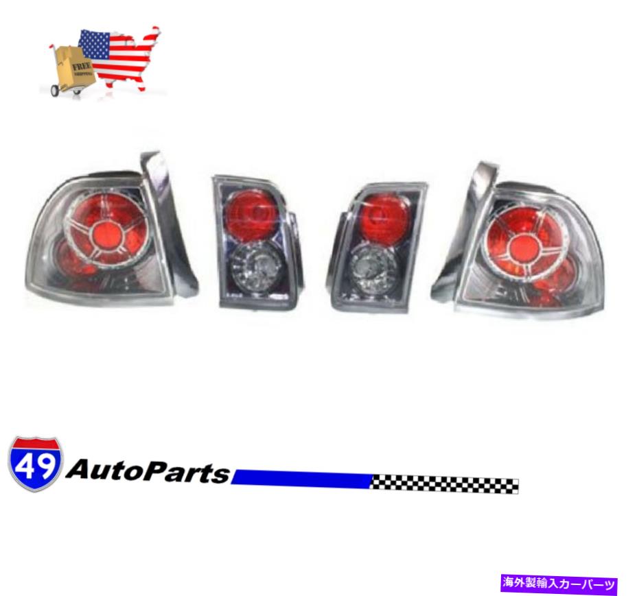USテールライト ホンダアコードセダン1996-1997 4テールランプセットホイールデザインブラックHO2811166 Fits Honda Accord Sedan 1996-1997 4 Tail Lamp Set Wheel Design Black HO2811166