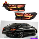 USテールライト LEDテールライトスモークランプ逆転ブレーキアッシーフィットホンダ2018-2019アコード LED Tail Light Smoked Lamp Reversing Brake ASSY Fits For Honda 2018-2019 Accord