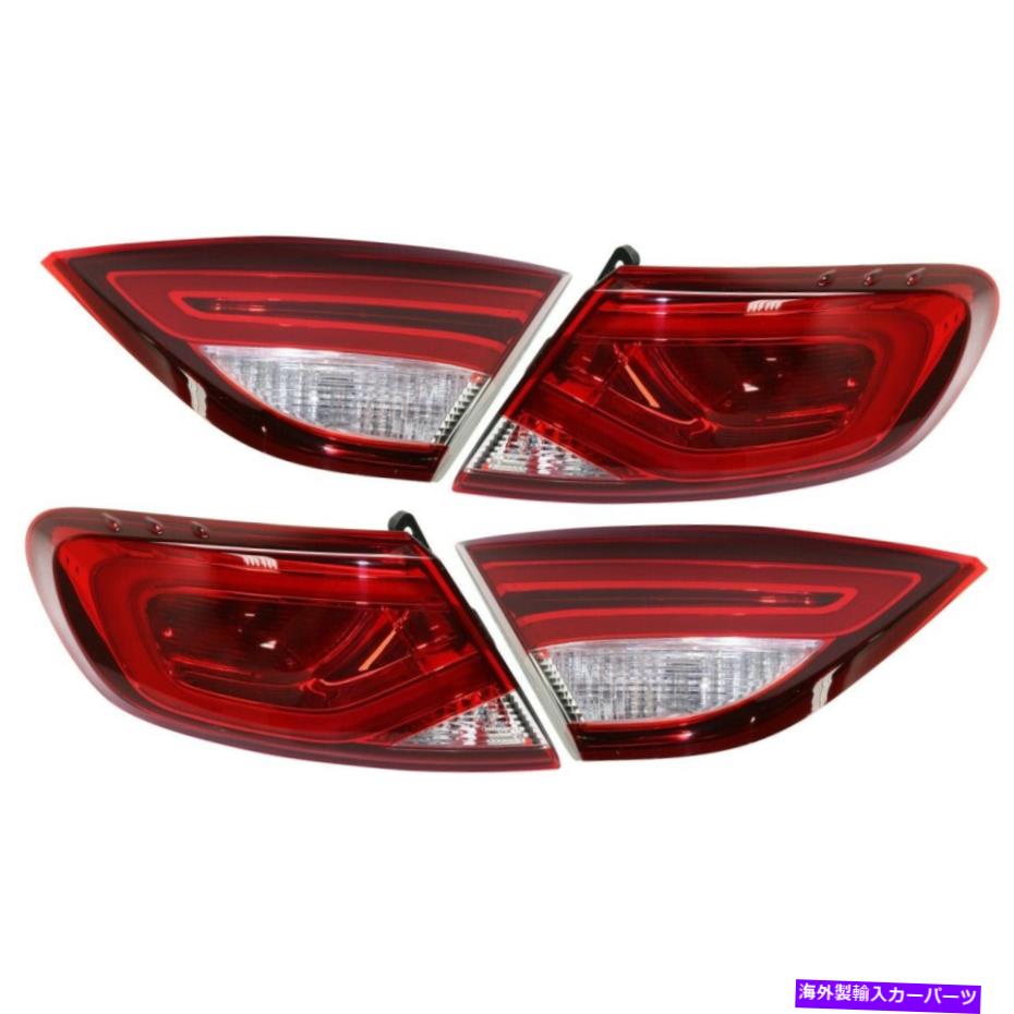 USテールライト 2015-2016 Chrysler 200のテールライト、左右の内側と外側のカーパ Tail Light For 2015-2016 Chrysler 200 Left and Right Inner and Outer CAPA