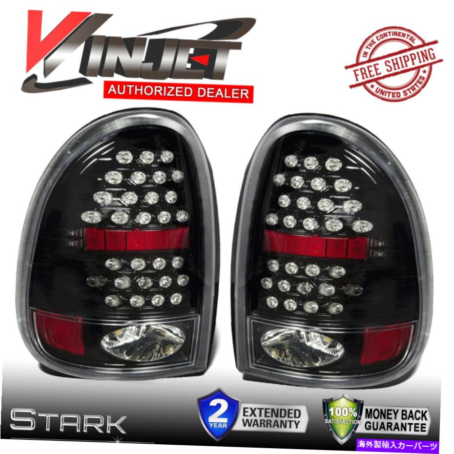 USơ饤 96-00Х98-03 Durango LEDơ饤ȸΤθ - ڥ 96-00 Caravan 98-03 Durango LED Tail Lights Glossy Black Rear Lamps - PAIR