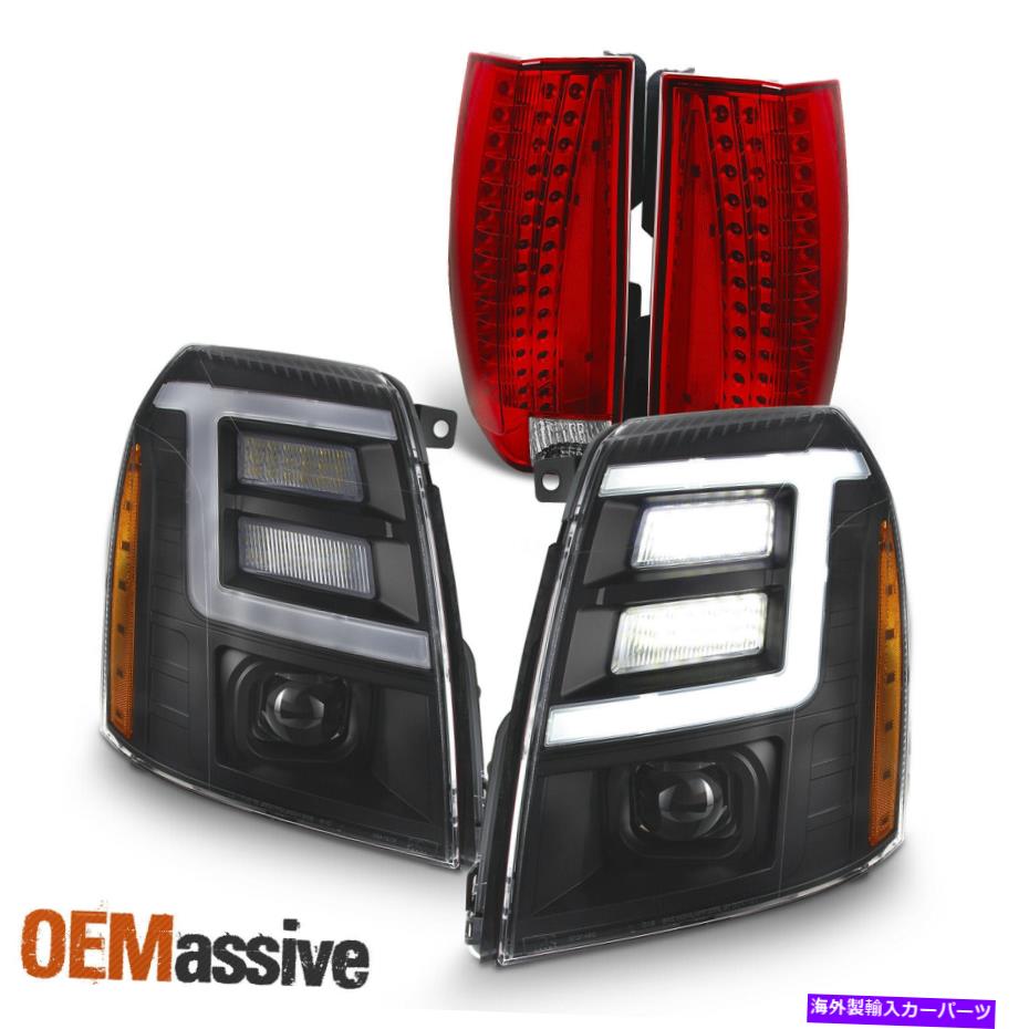 USơ饤 07-14졼[Xenon / HID]LED DRLץإåɥ饤+ OEơ饤 For 07-14 Escalade [Xenon/HID] Black LED DRL Projector Headlight + OE Tail light