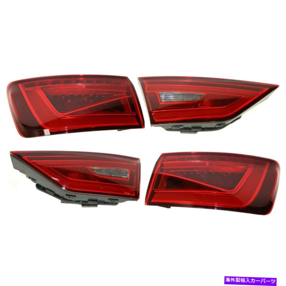 USテールライト Audi A3 Quattro S3のLH＆RH内部の4テールライトランプのセット Set of 4 Tail Lights Lamps Left-and-Right Inside LH & RH for Audi A3 Quattro S3