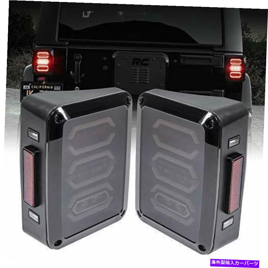 USテールライト ジープラングラー六角形の設計の煙レンズP ... LED Rear Tail Light Replacement for Jeep Wrangler Hexagon Design Smoke Lens P...