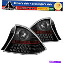 USテールライト LEDブラックテールライトリアランプペア2001~2003ホンダシビッククーペクリアレンズ LED Black Tail Lights Rear Lamps Pair for 2001-2003 Honda Civic Coupe-Clear Lens(2)