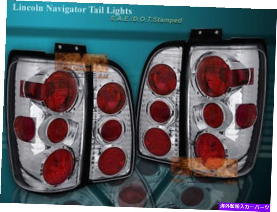 USテールライト 1998-2002リンカーンナビゲーターテールライトクローム4ピース2001 2000 1999 1998-2002 LINCOLN NAVIGATOR TAIL LIGHTS CHROME 4 PIECES 2001 2000 1999