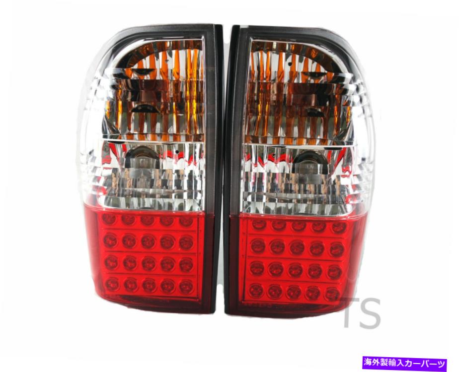 USテールライト 赤いクリアLEDテールランプライトフィット三菱L200トリトンSTRADA MK 1996-2004 RED CLEAR LED TAIL LAMPS LIGHT FIT MITSUBISHI L200 TRITON STRADA MK 1996-2004