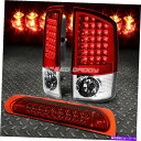 USテールライト クロームハウジング赤LEDテールブレーキライト+ 07-09 Dodoge Ram用の3RD貨物ランプ CHROME HOUSING RED ...