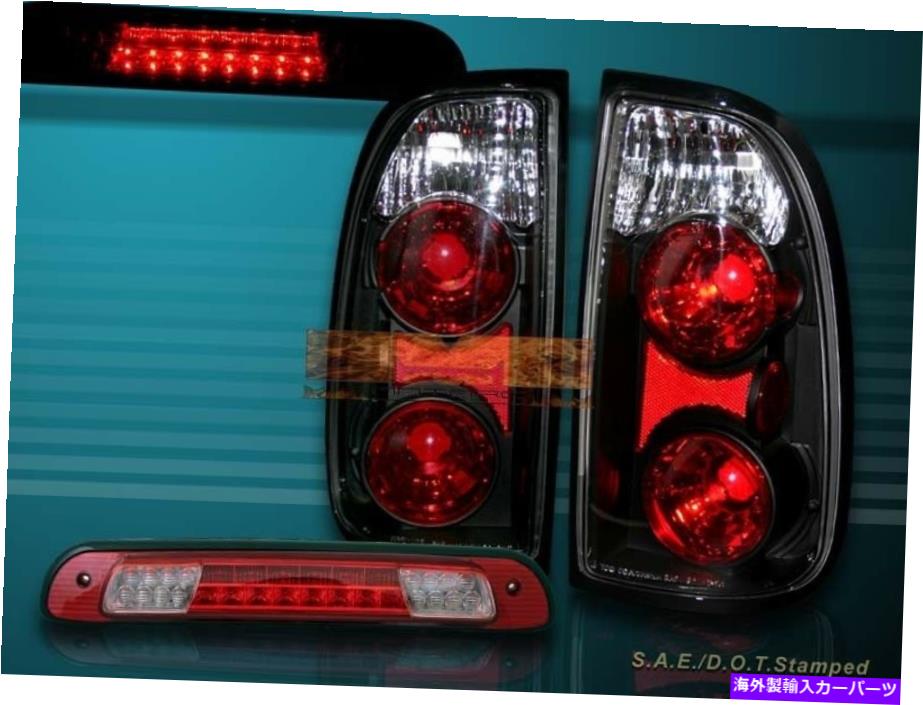 USテールライト 00-04トヨタツンドラスタンダード/アクセスキャビテールライトブラック+ LEDブレーキライト 00-04 TOYOTA TUNDRA STANDARD / ACCESS CAB TAIL LIGHTS BLACK + LED BRAKE LIGHT