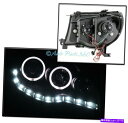 USヘッドライト 05-11トヨタタコマハローLEDブラックプロジェクターヘッドライトランプW /ブルーDRLキット FOR 05-11 TOYOTA TACOMA HALO LED BLACK PROJECTOR HEADLIGHTS LAMP W/BLUE DRL KIT