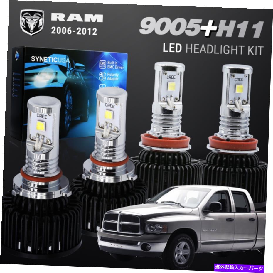 USヘッドライト H11 + 9005 LEDヘッドライト変換キットCSPクリーBe Low Beam H11+9005 LED Headlight Conversion Kit CSP CREE for Ram 1500 2006-12 Hi Low Beam