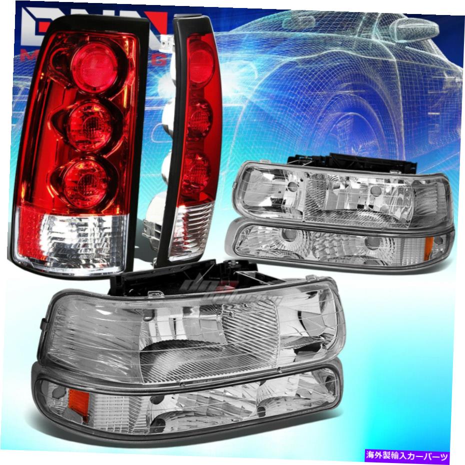 USヘッドライト クロームアンバーバンパーヘッドライト+クリアアルテッツァテールライトフィット99-02 Chevy Silverado CHROME AMBER BUMPER HEADLIGHT+CLEAR ALTEZZA TAIL LIGHT FIT 99-02 CHEVY SILVERADO