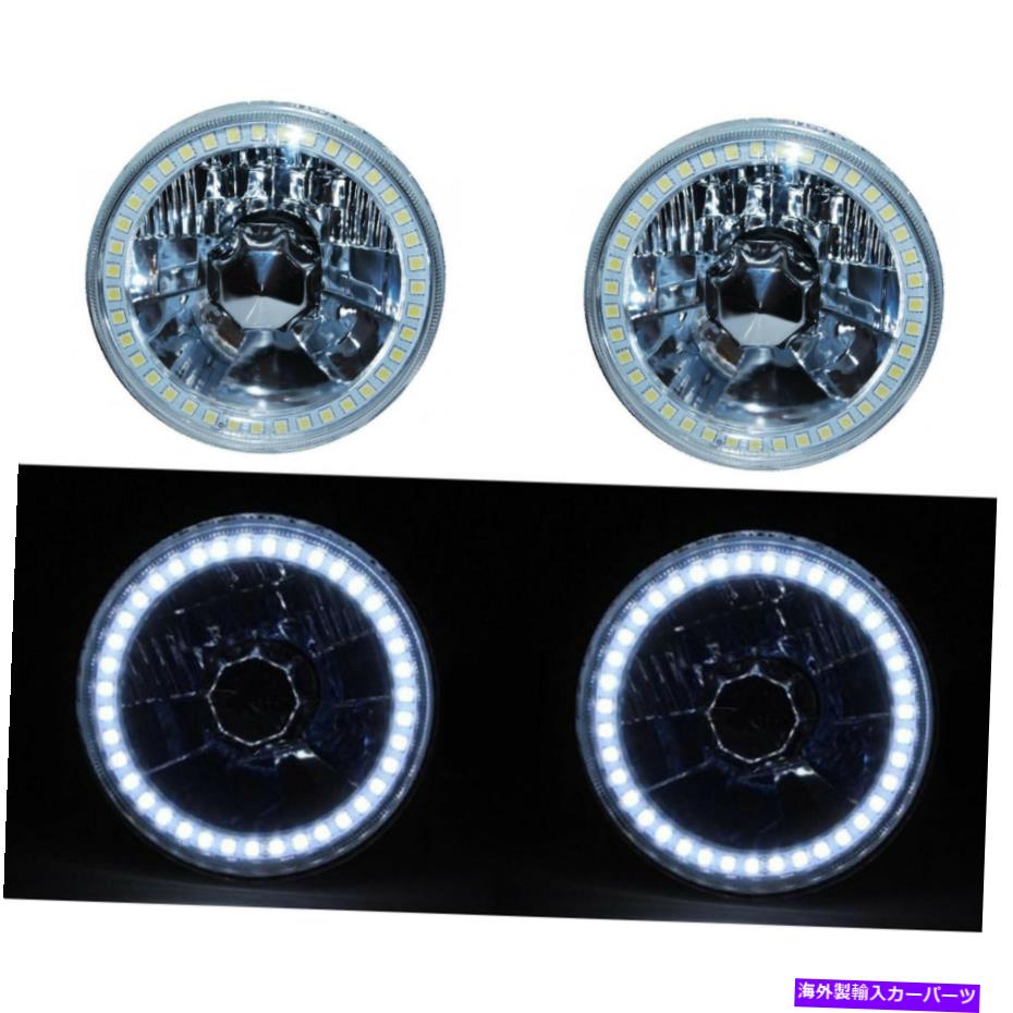 USヘッドライト 5-3 / 4ホワイトSMD LED Halo 6000K HID電球ヘッドライト天使アイクリスタルクリア 5-3/4 White SMD LED Halo 6000K HID Light Bulb Headlight Angel Eye Crystal Clear