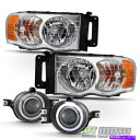 USヘッドライト 2002-2005ドッジRAM 1500ピックアップヘッドライト+ LED Haloプロジェクターフォグライトランプ 2002-2005 Dodge Ram 1500 Pickup Headlights+LED Halo Projector Fog Lights Lamps