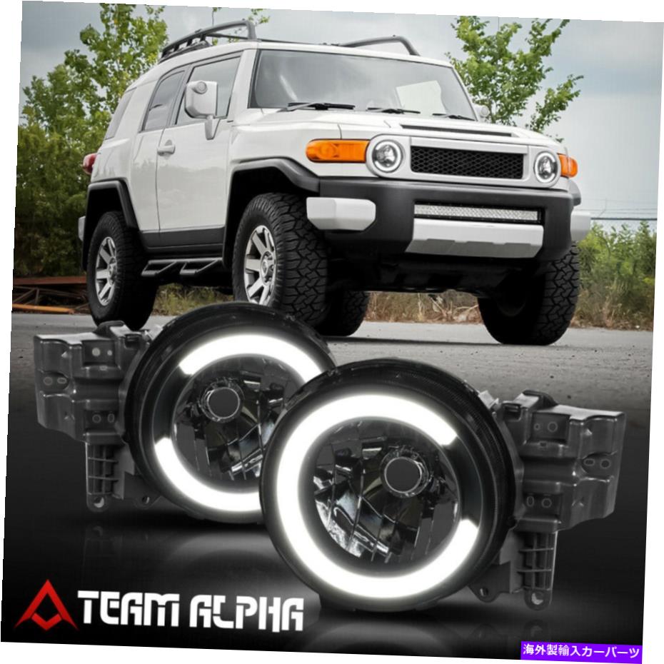 USヘッドライト フィット2007-2014トヨタFJ Cruiser {LED C-BAR DRL}ブラック/スモークヘッドライトヘッドランプ Fits 2007-2014 Toyota FJ Cruiser {LED C-BAR DRL} Black/Smoke Headlight Headlamp