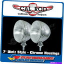 USヘッドライト 55 / 60W H4ハロゲン12Vペアが付いているChrome 7インチのダイエットタイプのヘッドライト CHROME 7 INCH DIETZ TYPE HEADLIGHTS WITH 55/60W H4 HALOGEN 12V PAIR