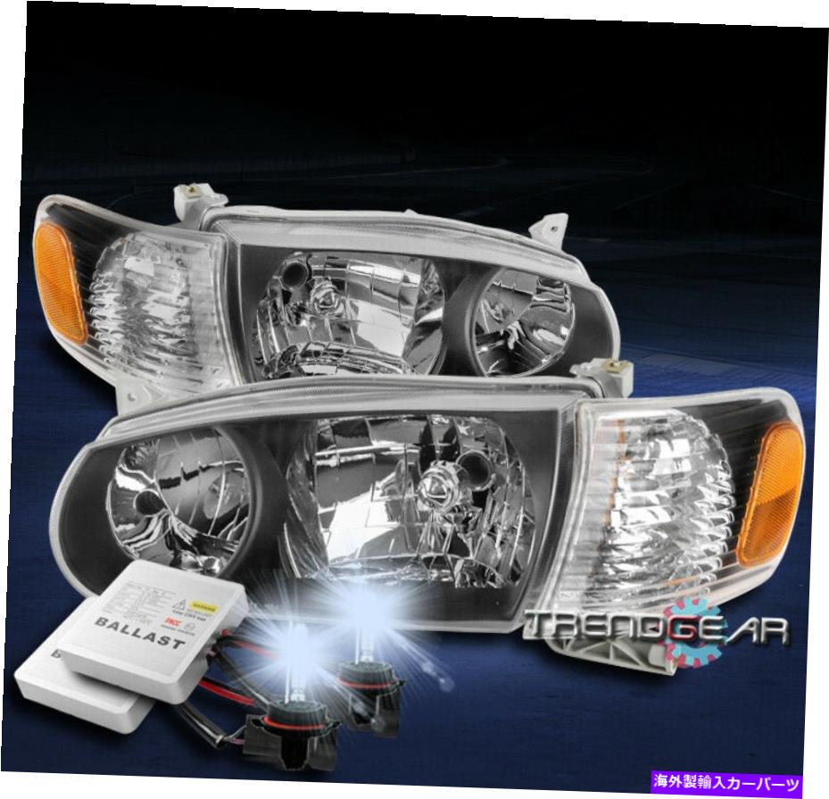 USヘッドライト 2001-2002のトヨタカローラの交換の黒いヘッドライトヘッドランプW / 8000K HID FOR 2001-2002 TOYOTA COROLLA REPLACEMENT BLACK HEADLIGHTS HEADLAMPS W/8000K HID