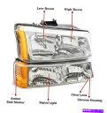 USヘッドライト 03-06 Silverado Avalanche 1500 2500 Chrome / Amber Headlight W / LED DRL + HIDキット For 03-06 Silverado Avalanche 1500 2500 Chrome/Amber Headlight w/LED DRL+HID Kit