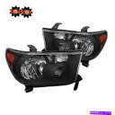 USヘッドライト 07-13 Tundra SequoiaヘッドライトブラックアンバーユーロシングルクワッドタクシーTRD 4x4 07-13 Tundra S...